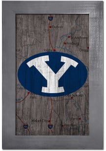 BYU Cougars City Map Sign