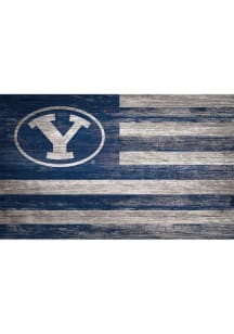 BYU Cougars Distressed Flag Picture Frame