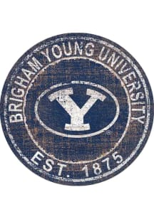 BYU Cougars Round Heritage Logo Sign