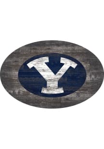 BYU Cougars 46 Inch Distressed Wood Sign
