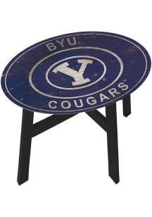 BYU Cougars Logo Heritage Side Navy Blue End Table
