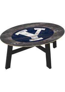 BYU Cougars Distressed Wood Navy Blue Coffee Table