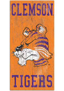 Clemson Tigers Heritage Logo 6x12 Sign
