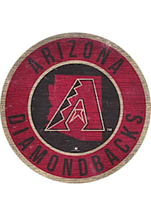 Arizona Diamondbacks 12 in Circle State Sign - Red
