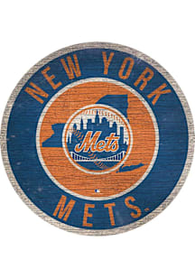 New York Mets 12 in Circle State Sign - Blue