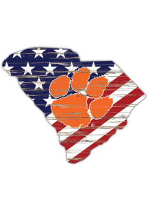 Clemson Tigers 12 Inch USA State Cutout Sign