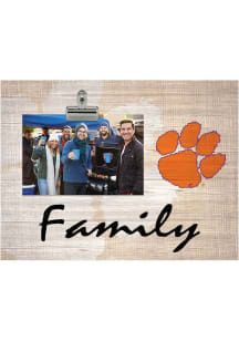 Clemson Tigers Family Burlap Clip Picture Frame