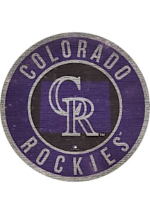 Colorado Rockies 12 in Circle State Sign - Purple