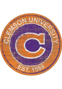 Clemson Tigers Round Heritage Logo Sign