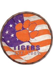 Clemson Tigers Flag 16 Inch Barrel Top Sign