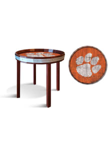 Clemson Tigers 24 Inch Barrel Top Side Orange End Table