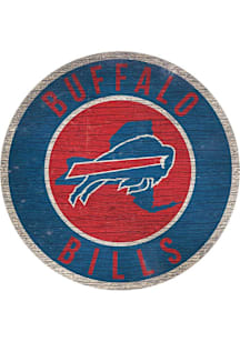 Buffalo Bills 12 in Circle State Sign - White