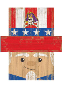 East Carolina Pirates Patriotic Head 6x5 Sign