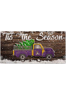 East Carolina Pirates Tis the Season 6x12 Sign - Purple