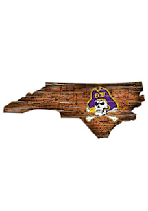 East Carolina Pirates Mini Roadmap State Sign - Purple