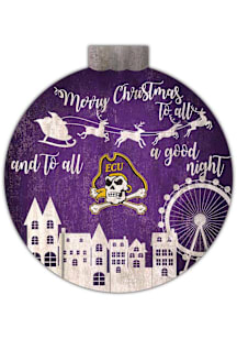 East Carolina Pirates Christmas Village Sign - Purple