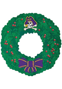 East Carolina Pirates Team Wreath 16 Inch Sign - Purple