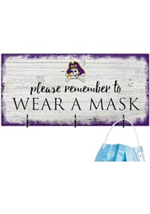 East Carolina Pirates Please Wear Your Mask Sign - Purple