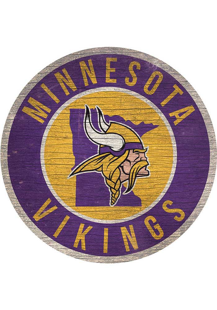 Minnesota Vikings Distressed Round Sign