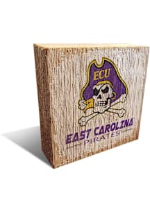 East Carolina Pirates Logo Block Sign - Purple