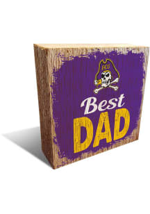 East Carolina Pirates Best Dad Block Sign