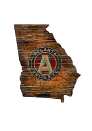 Atlanta United FC Distressed State 24 Inch Sign