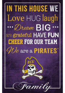 East Carolina Pirates In This House 17x26 Sign