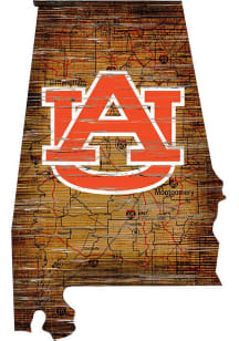Auburn Tigers Distressed State 24 Inch Sign