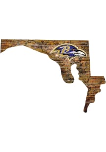 Baltimore Ravens Distressed State 24 Inch Sign