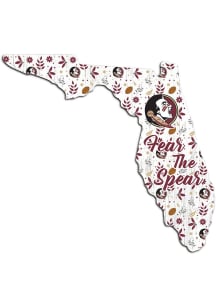 Florida State Seminoles Floral State Sign