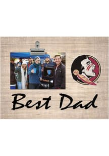 Florida State Seminoles Best Dad Burlap Clip Picture Frame