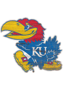 Kansas Jayhawks Distressed Logo Cutout Sign