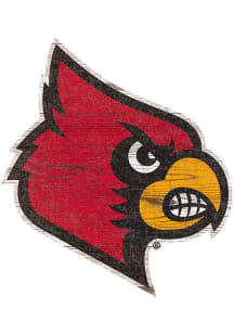 Louisville Cardinals Distressed Logo Cutout Sign