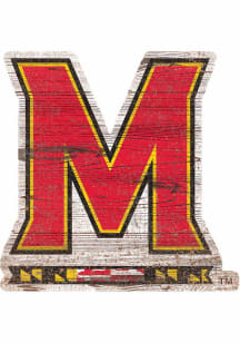 Maryland Terrapins Distressed Logo Cutout Sign
