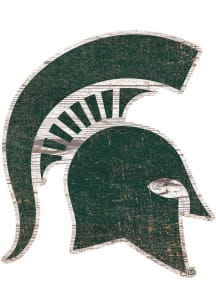 Michigan State Spartans Distressed Logo Cutout Sign