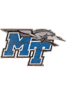 Middle Tennessee Blue Raiders Distressed Logo Cutout Sign