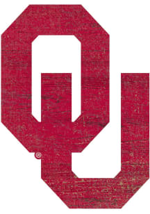 Oklahoma Sooners Distressed Logo Cutout Sign