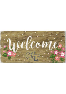GA Tech Yellow Jackets Welcome Floral Sign