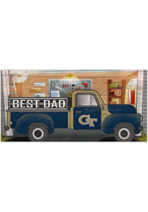 GA Tech Yellow Jackets Best Dad Truck Sign