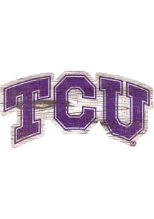 TCU Horned Frogs Distressed Logo Cutout Sign