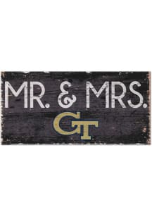 GA Tech Yellow Jackets Mr and Mrs Sign