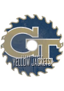 GA Tech Yellow Jackets Rust Circular Saw Sign