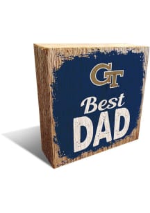 GA Tech Yellow Jackets Best Dad Block Sign