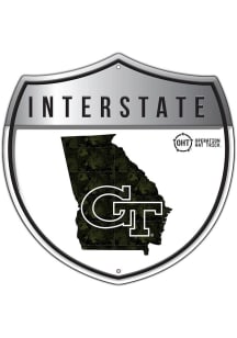 GA Tech Yellow Jackets 12in OHT Camo Interstate Sign