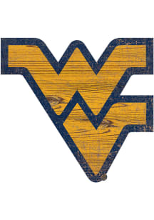 West Virginia Mountaineers Distressed Logo Cutout Sign