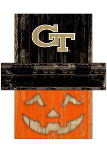 GA Tech Yellow Jackets Pumpkin Head Sign