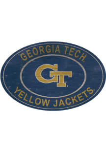 GA Tech Yellow Jackets 46 Inch Heritage Oval Sign