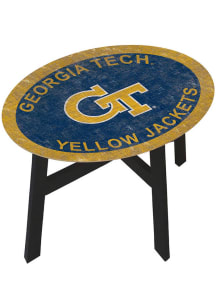 GA Tech Yellow Jackets Distressed Side Blue End Table