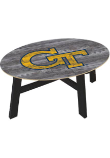 GA Tech Yellow Jackets Distressed Wood Blue Coffee Table