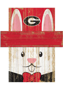 Georgia Bulldogs Easter Bunny  Head 6x5 Sign
